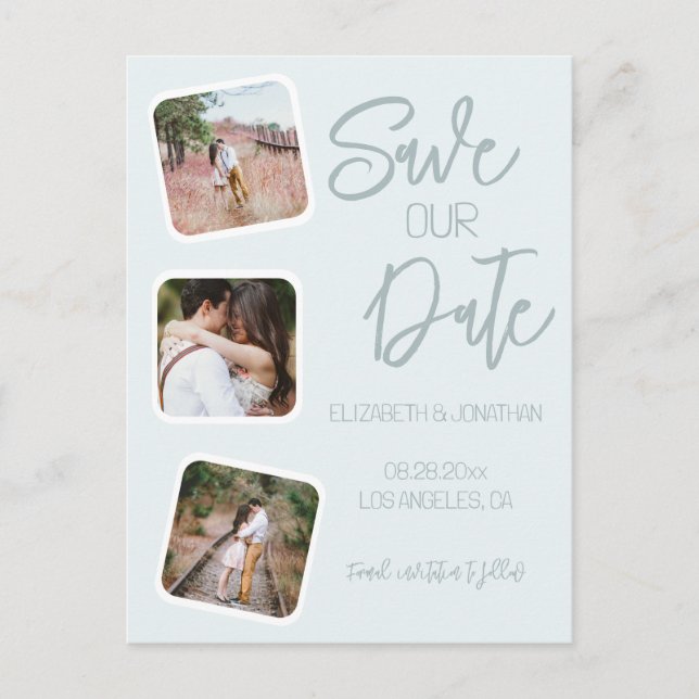 Coastal Blue Save the Date Postcard (Front)