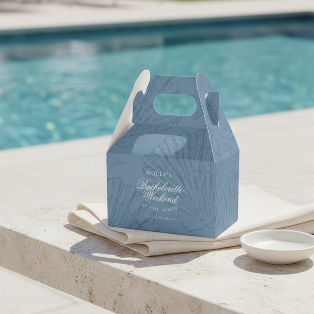 Coastal Blue Seashell Bachelorette Favor Boxes (Coastal Blue Seashell Bachelorette Favor Boxes)