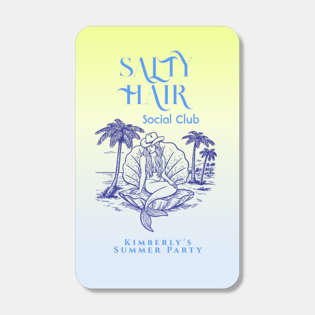 Coastal Blue Seashell Mermaid Birthday Party Mat Matchboxes (Front)