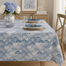 Coastal Blue Seashell Pattern Beach