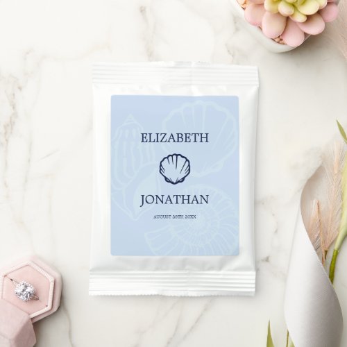 Coastal Blue Seashells Wedding Lemonade Drink Mix
