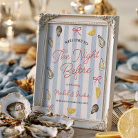 Coastal Blue Stripe Oyster Rehearsal Wedding
