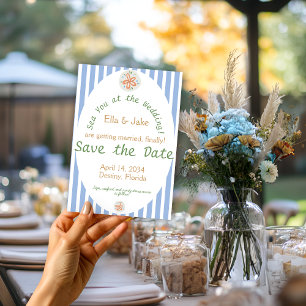 Coastal Blue Stripes Save the Date