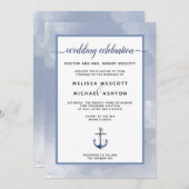 Coastal Blue Watercolor Nautical Event or Wedding Invitation (Front/Back)