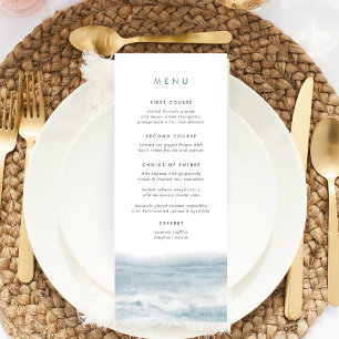 Coastal Blue Watercolor Wedding Menu