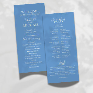 Coastal Blue Wedding Ceremony Program