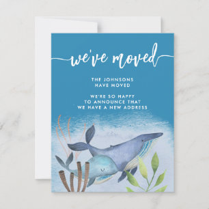 Coastal Blue Whale Nautical New Address Moving Announcement