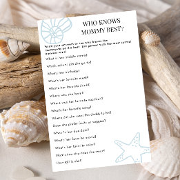 Coastal Blue Who Knows Mommy Best Baby Shower Game
