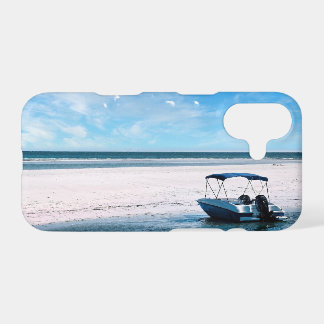 Coastal Boat Wall Art Minimalist Ocean Blue iPhone 17 Case
