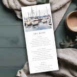 Coastal Boats at Harbor Seascape Wedding Menu Card<br><div class="desc">Coastal Boats at Harbor Seascape Theme Collection.- it's an elegant script watercolor Illustration of pastel Harbor Side Boats ,  perfect for your harbor destination wedding & parties. It’s very easy to customize,  with your personal details. If you need any other matching product or customization,  kindly message via Zazzle.</div>