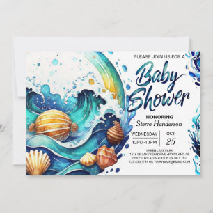 Coastal Boho Baby Shower Invitation