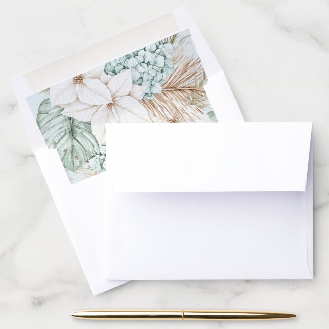 Coastal Boho | Beach Wedding Envelope Liner (Desk)