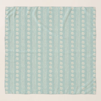 Coastal Boho Geometric Circles and Stripes Scarf