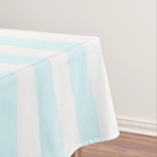 Coastal Boho Soft Blue Pastel Stripes Pattern Tablecloth