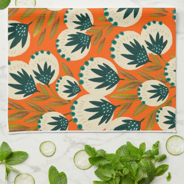 Coastal Botanical Kitchen Towels (Folded)