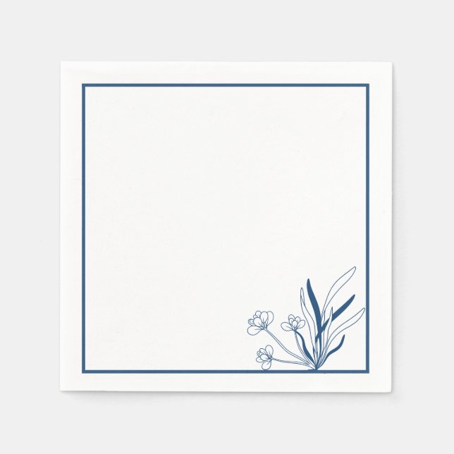 Coastal Botanical | Soft Blue Napkins (Front)