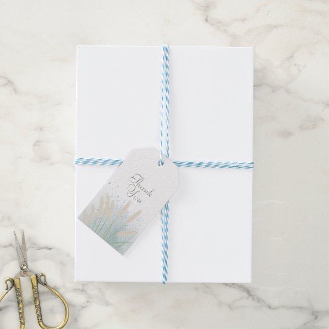 Coastal Botanical Wedding Gift Tags (With Twine)