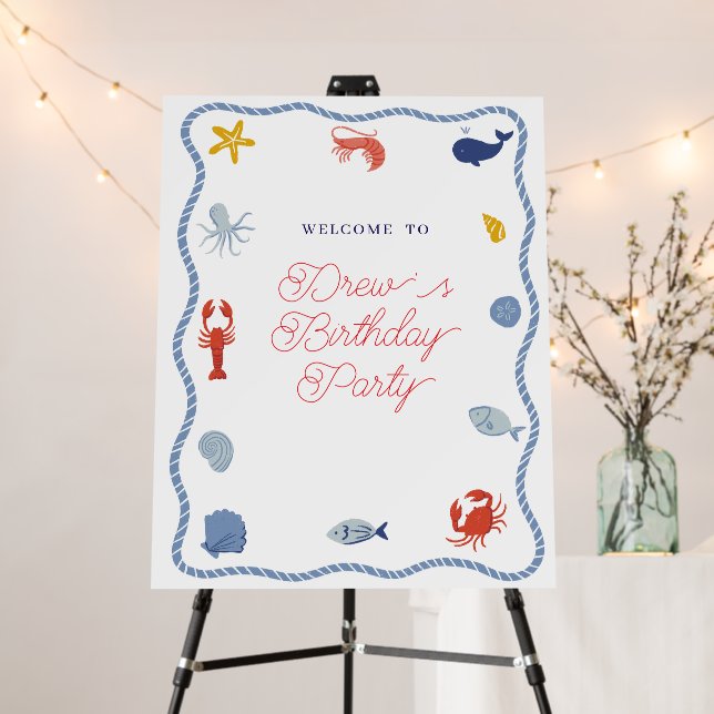 Coastal Boys Birthday Foam Board (In Situ (Stand))