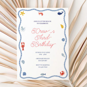Coastal Boys Birthday Invitation