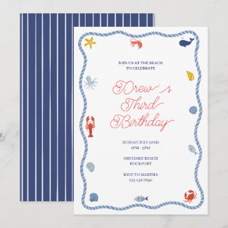 Coastal Boys Birthday Invitation