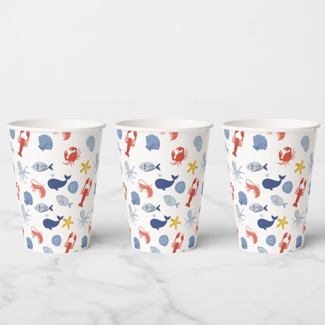 Coastal Boys Birthday Paper Cups (Multi)