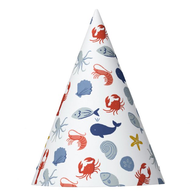 Coastal Boys Birthday Party Hat (Front)