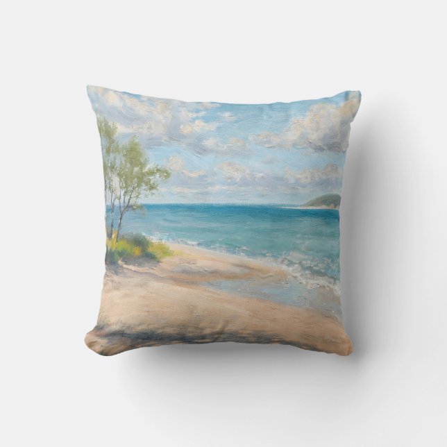 Coastal Breeze Fine Art Beach Print Throw Pillow (Front)