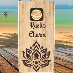 Coastal Breeze Seashells Rustic Charm Beach House Cornhole Set
