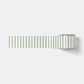 Coastal Breeze Stripe - Kelp Green Satin Ribbon