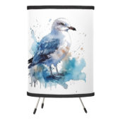 Coastal Breeze: Watercolor Seagull Tripod Lamp (Left)