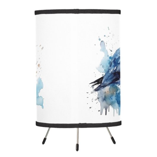 Coastal Breeze: Watercolor Seagull Tripod Lamp (Back)
