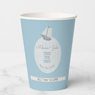 Coastal Bridal Shower Boat Stripe 2 Paper Cups
