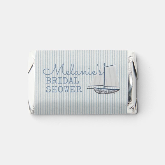 Coastal Bridal Shower Boat Stripe  Hershey's Miniatures (Front)