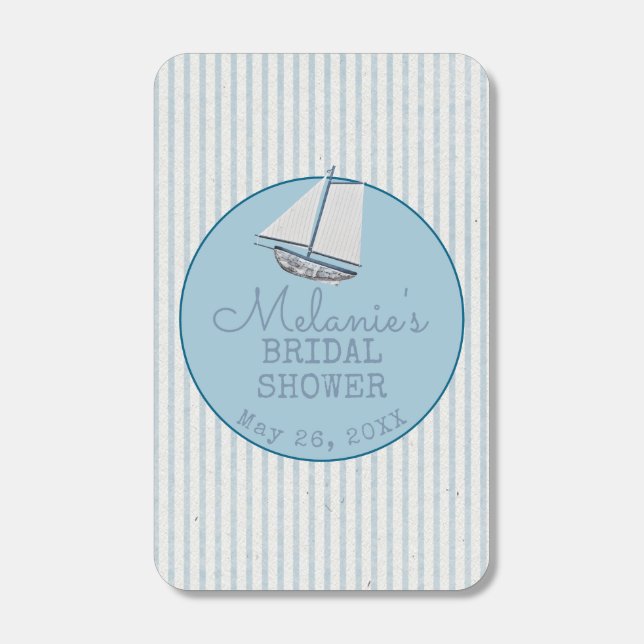 Coastal Bridal Shower Boat Stripe  Matchboxes (Front)