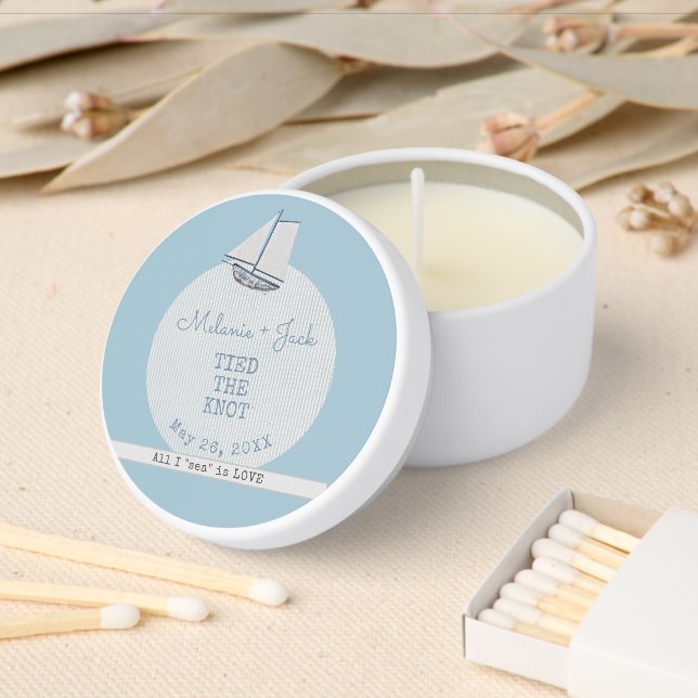 Coastal Bridal Shower Boat Stripe Mini Candle Favors (Insitu)