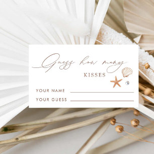 Coastal Bridal Shower How Many Kisses Bridal Game Enclosure Card