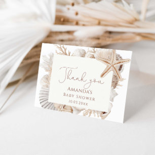 Coastal Bridal Shower  Letterpress Thank You Card