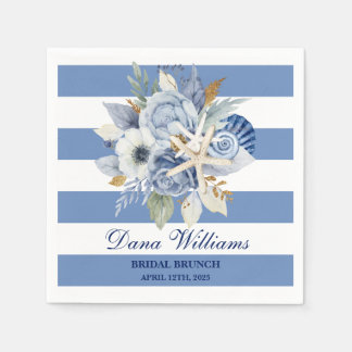 Coastal Bridal Shower Paper Napkins