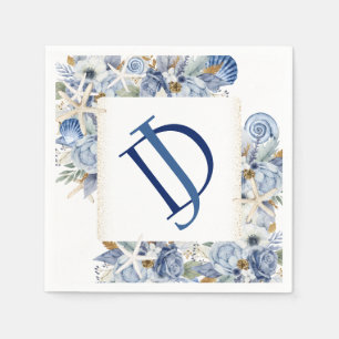 Coastal Bridal Shower Paper Napkins