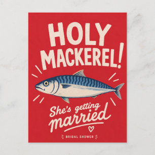 Coastal Bridal Shower Sardines Mackerel Beach  Postcard