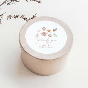 Coastal Bridal Shower Thank You Classic Round Classic Round Sticker