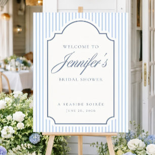 Coastal Bridal Shower Welcome Sign Template