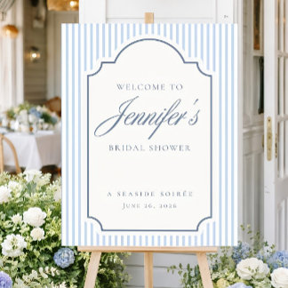 Coastal Bridal Shower Welcome Sign Template