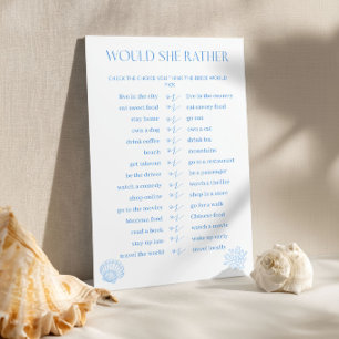 Coastal Bridal Shower Would She Rather Game