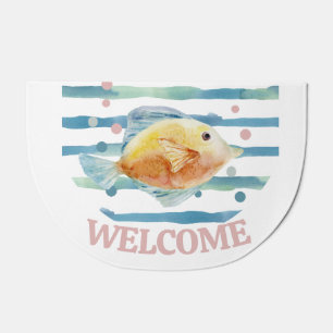COASTAL BRIGHT TROPICAL FISH, BEACH WELCOME DOORMAT