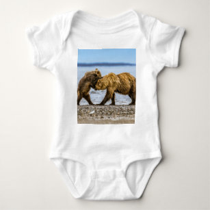 Coastal brown bears baby bodysuit