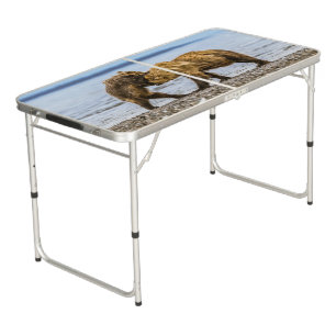 Coastal brown bears beer pong table