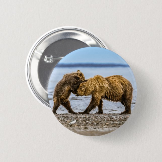 Coastal brown bears button (Front & Back)