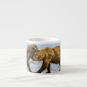 Coastal brown bears espresso cup