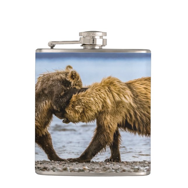 Coastal brown bears flask (Front)